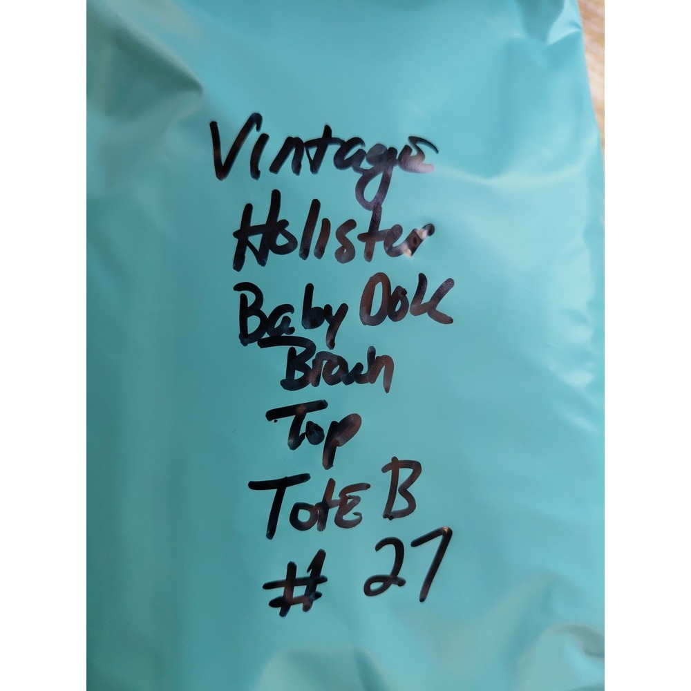 True Vintage Hollister y2k Babydoll Brown Cropped Ribbed Knit  Top‎ X L - Picture 8 of 8